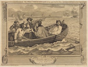 Leniwy uczeń zostaje odprawiony i wysłany na morze autorstwa William Hogarth