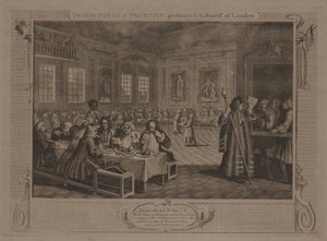 Pracowity „Prentice Grown Rich i szeryf Londynu” autorstwa William Hogarth