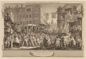 Pracowity „Prentice Lord Mayor of London” autorstwa William Hogarth