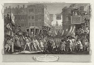 The Industrious „Prentice Lord Mayor of London, tablica XII „Industry and Idleness”, opublikowana w 1833 r. autorstwa William Hogarth