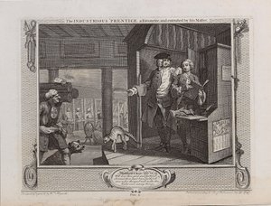Pracowity „Prentice Faworytem” i powierzony przez swego Mistrza, 1747. autorstwa William Hogarth