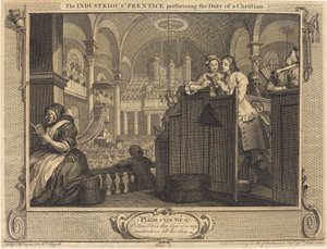 Pracowity „Uczeń wykonujący Obowiązki Chrześcijanina” autorstwa William Hogarth