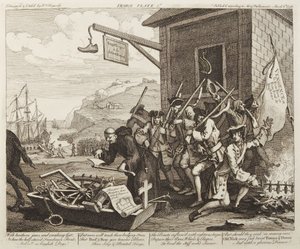 Inwazja, tablica 1: Francja autorstwa William Hogarth