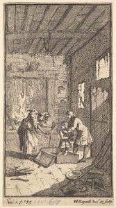 Nowa metamorfoza, płyta 4: Invidiosa uwalnia Fantasio, 1724. autorstwa William Hogarth