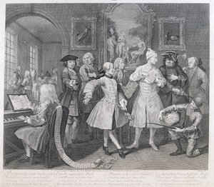 Wał Rakes, płyta II, z A Rakes Progress, 1735 autorstwa William Hogarth