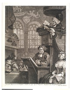 Śpiące zgromadzenie autorstwa William Hogarth
