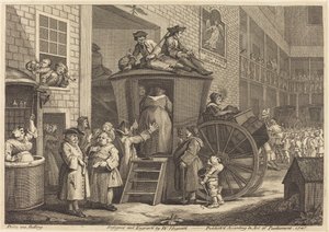 Dyliżans, czyli Country Inn Yard autorstwa William Hogarth
