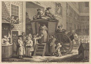 Dyliżans, czyli dziedziniec wiejskiej gospody autorstwa William Hogarth