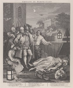 Trzeci etap okrucieństwa: okrucieństwo w doskonałości - morderstwo autorstwa William Hogarth