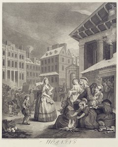 Pory dnia: rano (grawerowanie) autorstwa William Hogarth