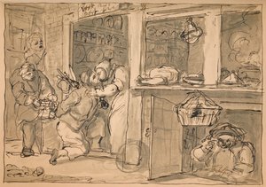 Nieużywany rysunek dla przemysłu i bezczynności, 1747. autorstwa William Hogarth