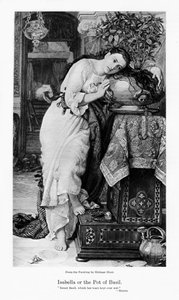Izabela i garnek bazylii, ok. 1867 r. autorstwa William Holman Hunt