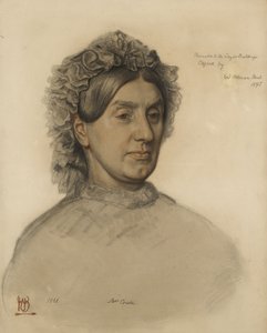 Pani Thomas Combe (1806-1893) (kreda czerwona i czarna) autorstwa William Holman Hunt