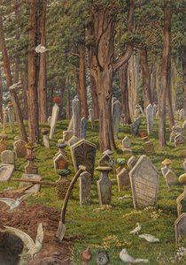 Uśpione Miasto: Cmentarz Pera, Konstantynopol, 1856 - 1888 (akwarela na papierze) autorstwa William Holman Hunt