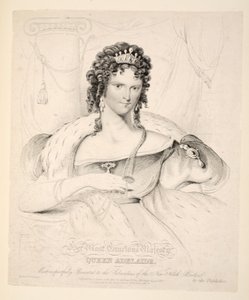 Jej Najwspanialsza Wysokość Królowa Adelajda, z szacunkiem przedstawiona abonentom New North Britton, wyd. 1830 autorstwa William Home Lizars