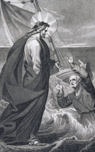 Christ Reproaching Peter, z „Historii i życia naszego Błogosławionego Pana i Zbawiciela Jezusa Chrystusa”, wielebnego J. Milnera, opublikowanej przez B. Crosby