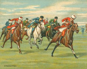 Wyścigi historyczne i współczesne, kozackie wyścigi konne (chromolitho)