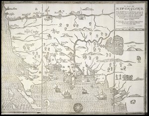 Mapa Nowej Anglii z „Narracji o kłopotach z Indianami”, William Hubbard i John Foster autorstwa William Hubbard