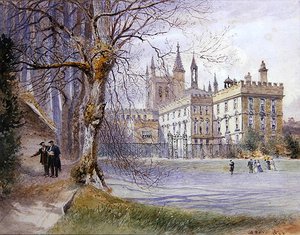 New College z ogrodów College (akwarela na ołówku) autorstwa William Hull