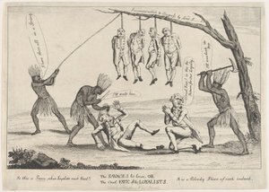 Dzicy puszczają, czyli okrutny los lojalistów, 1783. autorstwa William Humphrey