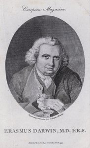 Erasmus Darwin, angielski lekarz, filozof przyrody, poeta i działacz na rzecz zniesienia handlu niewolnikami (grafika) autorstwa William III (after) Bromley