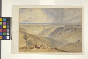 Arundel On The River Arun, wg JMW Turner (akwarela i gwasz na złamanym papierze) autorstwa William II Ward