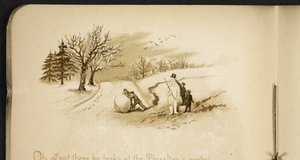Dzieci i bałwan. Pociąg świąteczny: piosenka z „Dulce Domum” ... Ilustrowane przez W. J. Webba.  Frederick Langbridge  Londyn, 1891