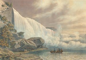 Wodospad Niagara od strony amerykańskiej, opublikowany w 1840 r.