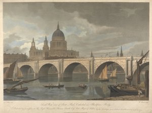 Widok od południowego zachodu na katedrę św. Pawła i most Blackfriars autorstwa William James Bennett