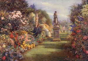 Spacer po trawie w Hampton Court (kolorowa litografia) autorstwa William James Day