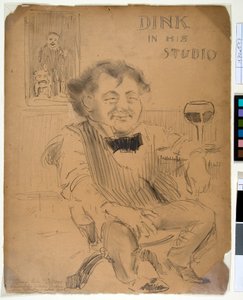 Dink w swoim studio, ok. 1895 (grafit i węgiel na brystolu) autorstwa William James Glackens