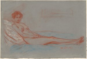 Półleżąca nagość kobieca autorstwa William James Glackens