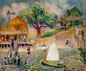 The Green Beach Cottage, Bellport, Long Island, ok. 1911-1916 (olej na płótnie) autorstwa William James Glackens