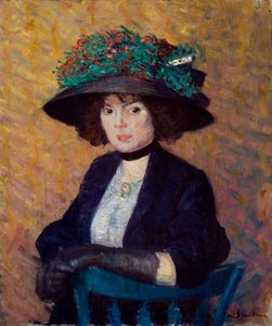 Kobieta w zielonym kapeluszu autorstwa William James Glackens