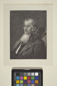Portret Allana Wardnera (atrament, długopis, ołówek) autorstwa William James Linton