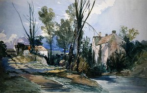 Staffordshire Mill (akwarela na papierze) autorstwa William James Muller
