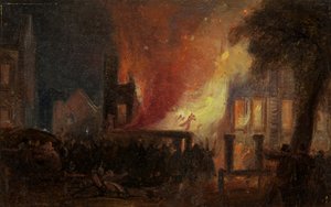 Bristol Riots: The Burning of Queen Square: Custom House autorstwa William James Muller