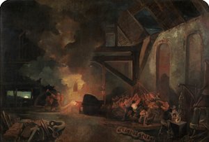 Kucie kotwicy (olej na płótnie) autorstwa William James Muller