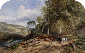 Transport drewna (olej na płótnie) autorstwa William James Muller