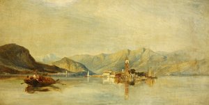 Lago Maggiore i Isola Bella (olej na płótnie) autorstwa William James Muller