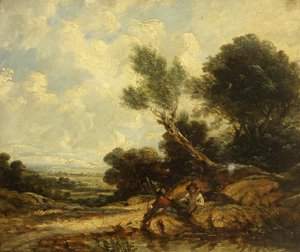 Krajobraz z postaciami autorstwa William James Muller
