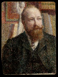 Retrato de Alfred Verhaeren c.1890 (óleo a bordo)polonês autorstwa William Jelley