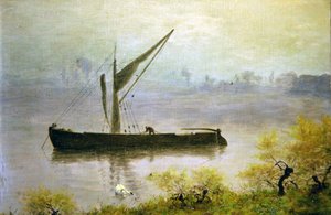 Wiosenny poranek nad Tamizą (olej na płycie)