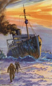 Rosyjski lodołamacz w pracy (kolor lito) autorstwa William John Patton McDowell