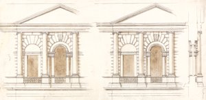 Skarbiec, Whitehall, Londyn: Alternatywne elewacje elewacji autorstwa William Kent