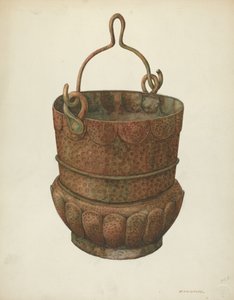 Miedziane wiadro młotkowane, 1938 r. autorstwa William Kieckhofel