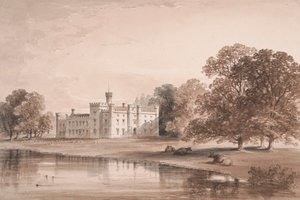 Chiddingstone Place, widok z jeziora autorstwa William Knight