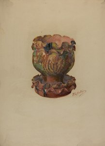 Pa. Niemiecka doniczka i taca, ok. 1900 r. 1936.
