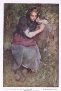 Zamyślona pokojówka z „Bibby Annual” opublikowanego w 1916 r. (litografia kolorowa) autorstwa William Lee Hankey