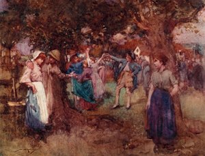 Ilustracja do The Deserted Village autorstwa Olivera Goldsmitha (litografia kolorowa) autorstwa William Lee Hankey